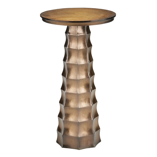 Currey and Company Gridiron Antique Brass Accent Table