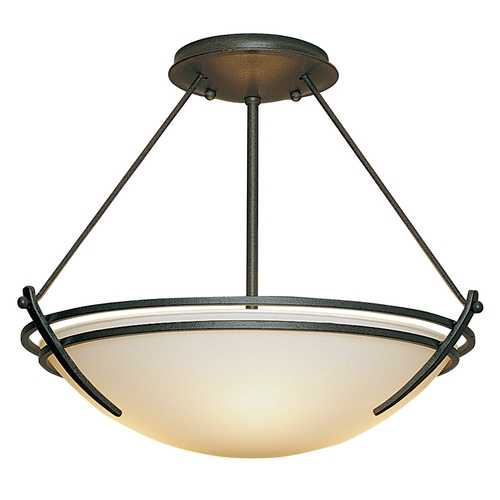 Transitional Semi-Flushmount Light Iron Presidio Tryne by Hubbardton Forge Lighting