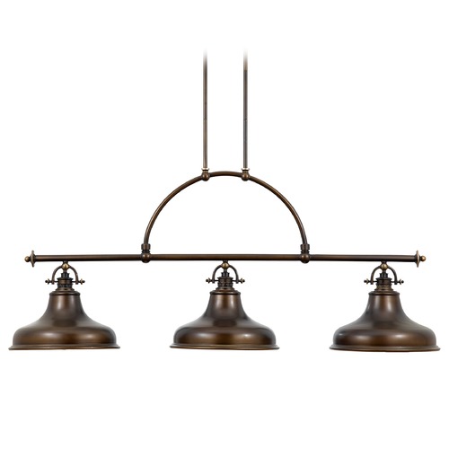 Quoizel Lighting Emery Palladian Bronze Island Light with Bowl / Dome Shade