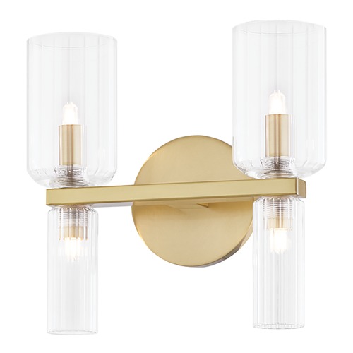 Mitzi by Hudson Valley Tabitha Aged Brass Bathroom Light by Mitzi by Hudson Valley H384302-AGB