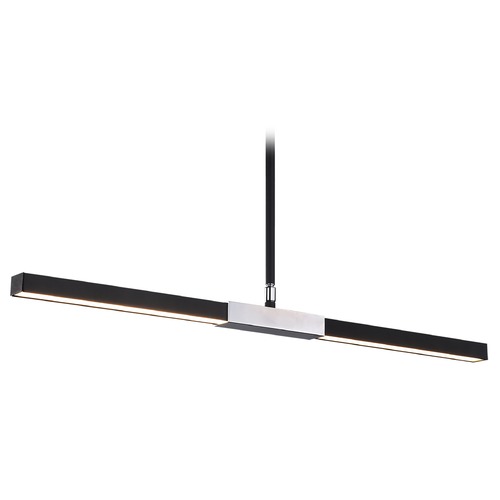 Matteo Lighting Lineare Matte Black & Chrome LED Island Light by Matteo Lighting C64728MBCH