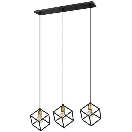 Z-Lite Vertical Bronze & Olde Brass Multi-Light Pendant by Z-Lite 478-3L-BRZ-OBR