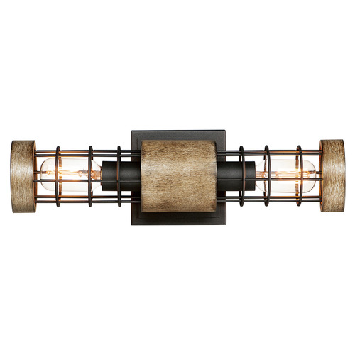Maxim Lighting Homestead Driftwood & Black Sconce