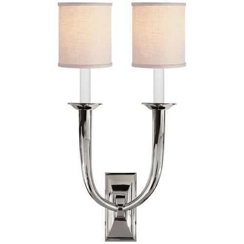 Visual Comfort Signature Collection Studio VC French Deco Horn Sconce in Polished Nickel by Visual Comfort Signature S2021PNL