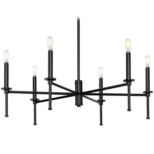 Progress Lighting Progress Lighting Elara 4-Light Matte Black Chandelier P400294-31M