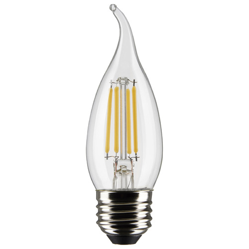 Satco Lighting 5.5W CA10 E26 Base Clear LED Light Bulb in 2700K by Satco Lighting S21318