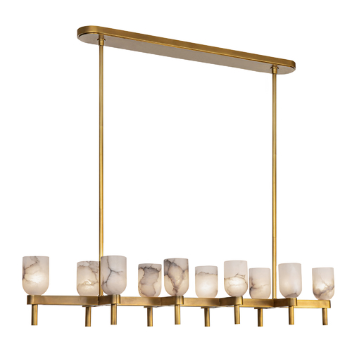 Lucian Linear Chandelier in Vintage Brass by Alora Lighting