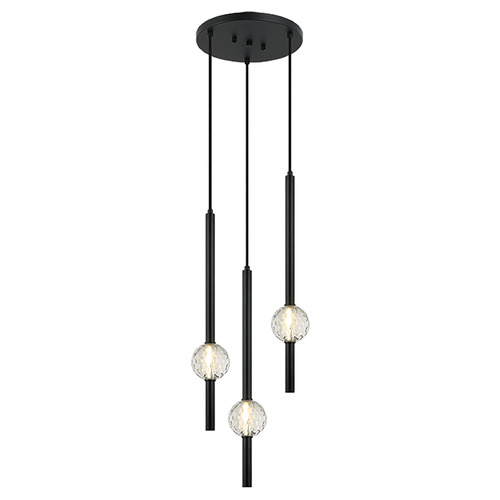 Matteo Lighting Windchimer Matte Black LED Multi-Light Pendant by Matteo Lighting C68903MB