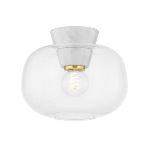 Ariella Flush Mount in Aged Brass by Mitzi by Hudson Valley