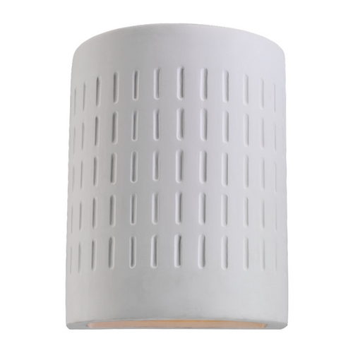 Modern Outdoor Wall Light with White Porcelain Shade in Unfinished Ceramic by Generation Lighting