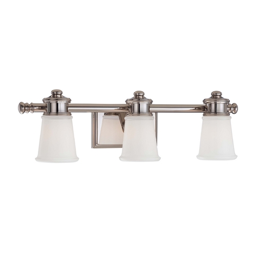 Minka Lavery Bathroom Light with Clear Glass in Polished Nickel Finish 4533-613