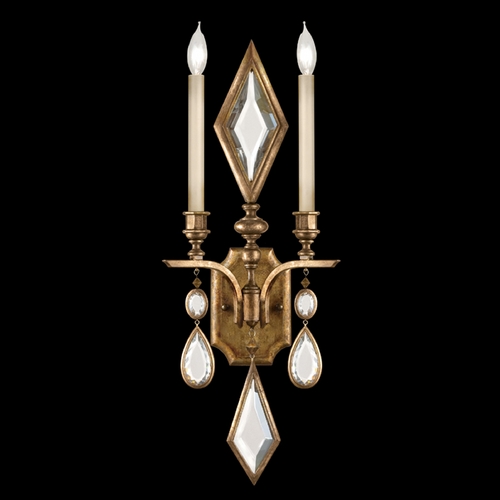 Fine Art Lamps Fine Art Lamps Encased Gems Gold Leaf Sconce 729150-3ST