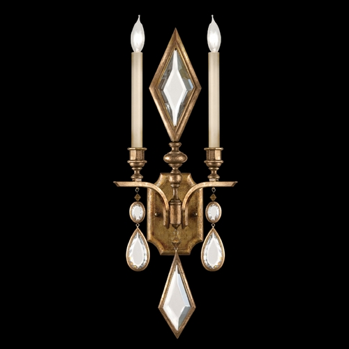 Fine Art Lamps Encased Gems Gold Leaf Sconce