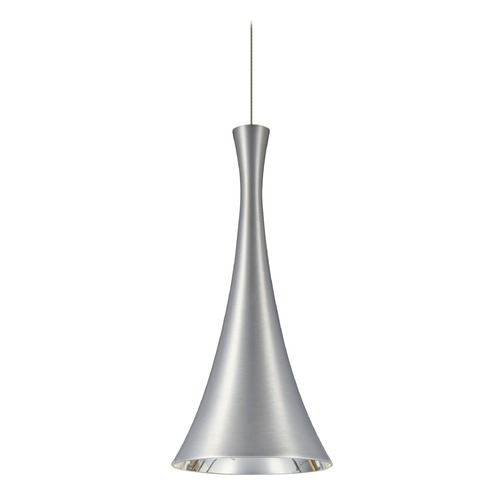 Besa Lighting Besa Lighting Rondo Satin Nickel Mini-Pendant Light with Urn Shade 1XT-RONDO-LED-SN