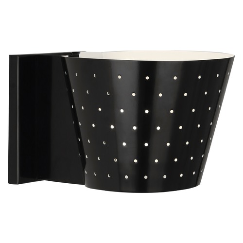 Pierce Plated Black Sconce by Robert Abbey