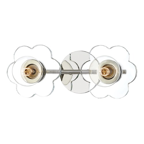 Alexa 2-Light Bath Light in Polished Nickel by Mitzi by Hudson Valley