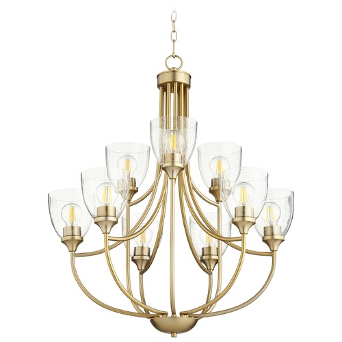 Quorum Lighting Enclave Aged Brass Chandelier by Quorum Lighting 6059-9-280