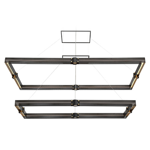 Admiral 51-Inch Rectangular Chandelier in Black & Brass by Eurofase Lighting