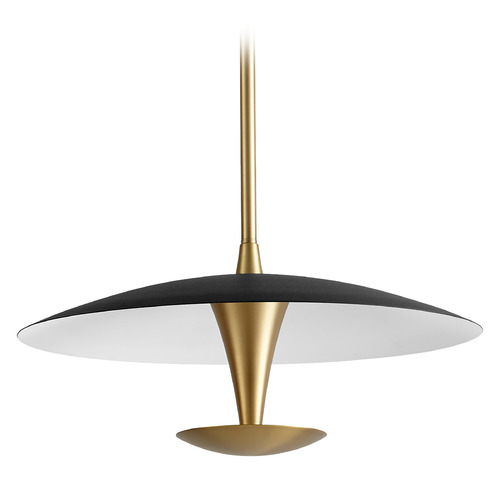 Oxygen Spacely 18-Inch LED Pendant in Black & Aged Brass by Oxygen Lighting 3-646-1540