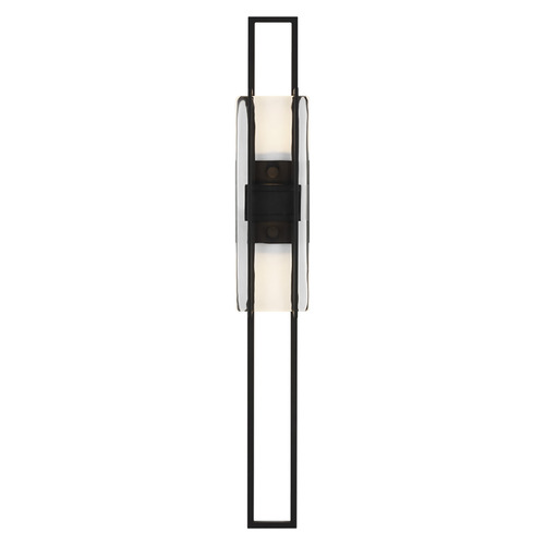 Visual Comfort Modern Collection Mick De Giulio Duelle 28-Inch 277V LED Sconce in Black by Visual Comfort Modern 700WSDUE28B-LED927-277