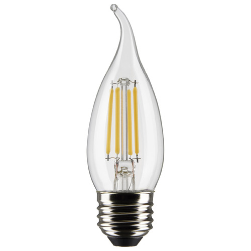 5.5W CA10 E26 Base Clear LED Light Bulb in 4000K by Satco Lighting
