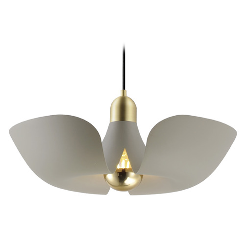 Maxim Lighting Poppy Storm Grey & Satin Brass LED Pendant by Maxim Lighting 11392SGSBR