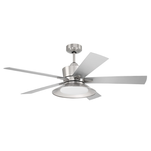 Craftmade Lighting Topper Brushed Polished Nickel LED Ceiling Fan with Light