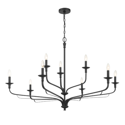 Velena 9-Light Chandelier in Dark Matte Black by Minka Lavery