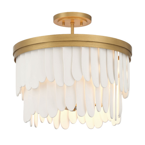 Briscade 18-Inch Semi-Flush Mount in Legacy Brass by Minka Lavery
