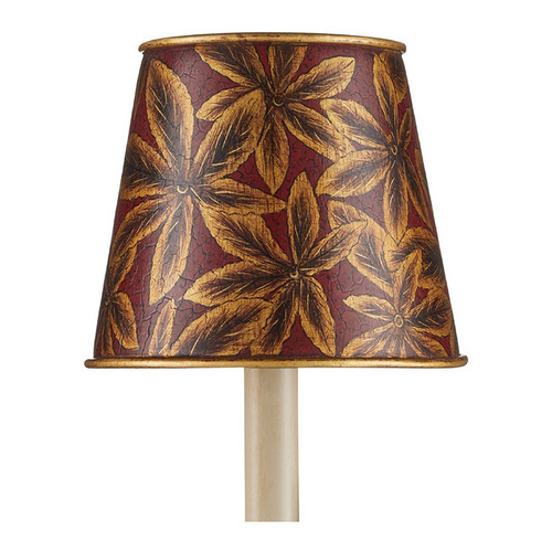 Gold / Red Conical Lamp Shade with Clip-On Assembly