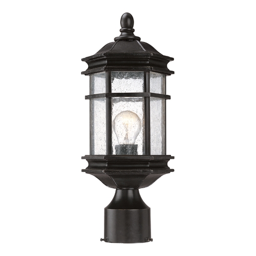 Seeded Glass Outdoor Post Light Bronze 15-1/4-Inch Dolan Designs