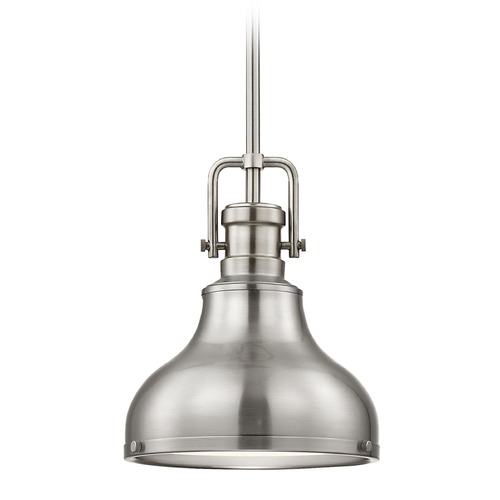 Industrial Metal Mini-Pendant Satin Nickel 8.63-Inch Wide