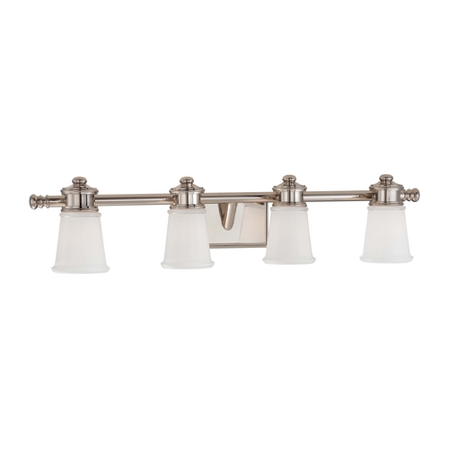 Minka Lavery Bathroom Light with Clear Glass in Polished Nickel Finish 4534-613