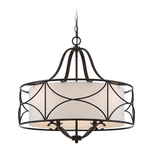 Designers Fountain Avara Oil Rubbed Bronze Pendant Light with Drum Shade