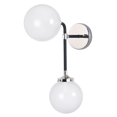 Atom Black & Polished Nickel Sconce by Maxim Lighting