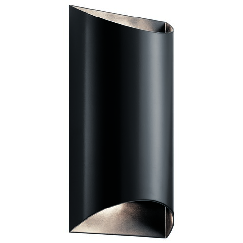 Wesley 13.75-Inch Black LED Outdoor Wall Light by Kichler Lighting