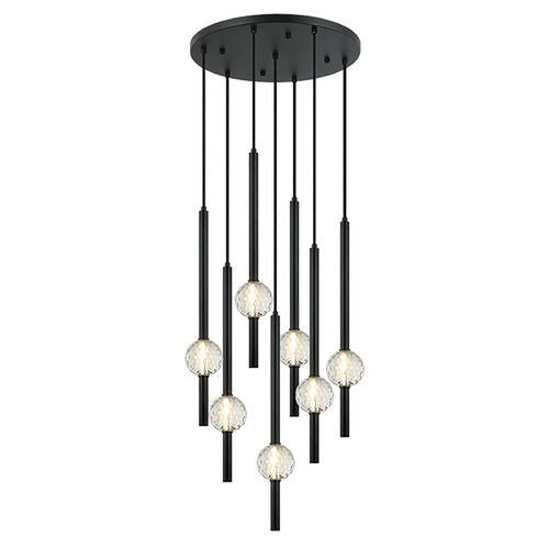 Windchimer Matte Black LED Multi-Light Pendant by Matteo Lighting