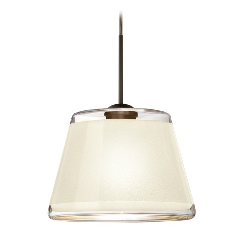 Besa Lighting Pica Bronze LED Mini-Pendant Light with Empire Shade