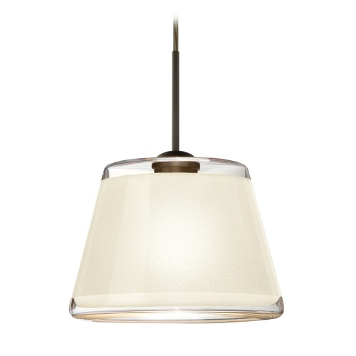 Besa Lighting Besa Lighting Pica Bronze LED Mini-Pendant Light with Empire Shade 1JT-PIC9WH-LED-BR