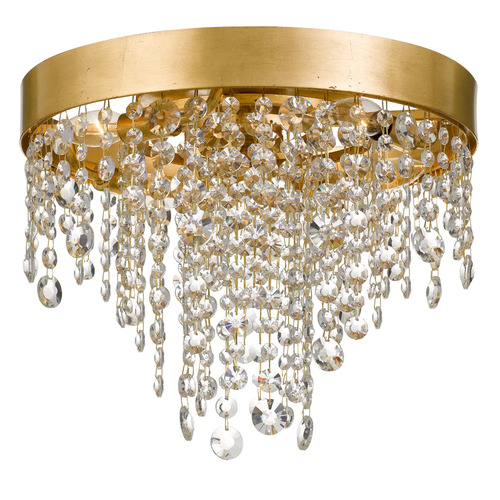 Winham Crystal Flush Mount in Antique Gold by Crystorama Lighting