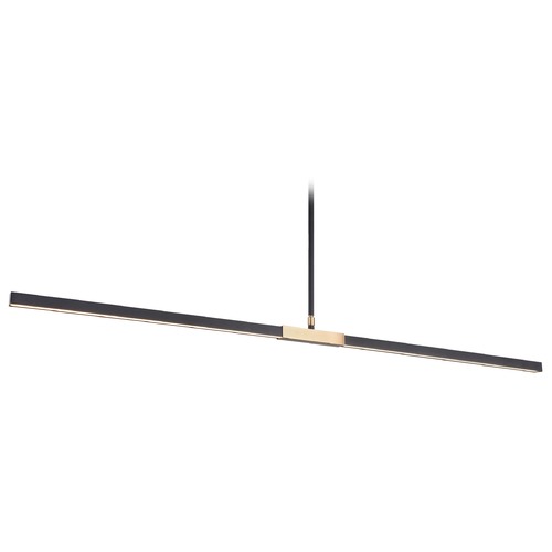 Lineare Matte Black & Aged Gold LED Island Light by Matteo Lighting