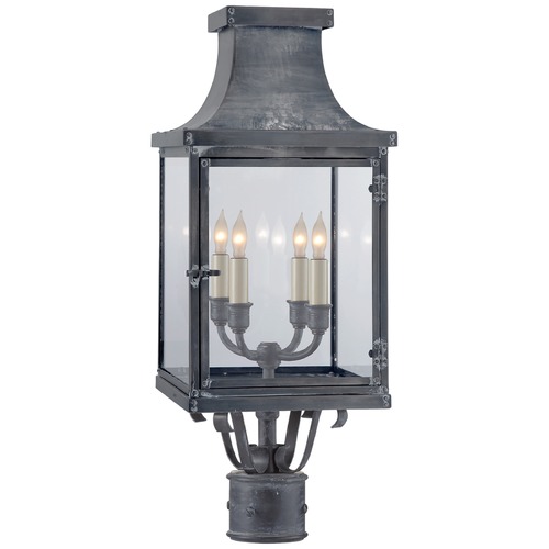 Visual Comfort Signature Collection E.F. Chapman Bedford Post Light in Weathered Zinc by Visual Comfort Signature CHO7820WZCG