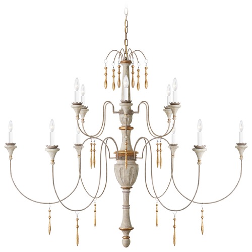 Visual Comfort Signature Collection Julie Neill Fortuna Chandelier in Vintage White by Visual Comfort Signature JN5014VW