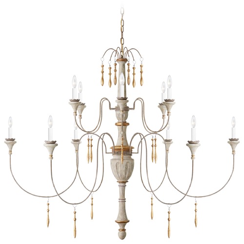 Julie Neill Fortuna Chandelier in Vintage White by Visual Comfort Signature