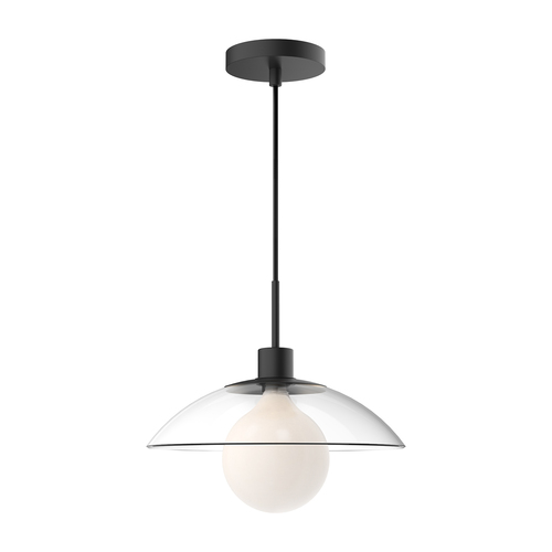 Alora Lighting Francesca Matte Black Pendant Light with Bowl / Dome Shade