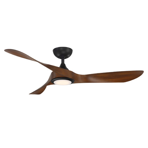 WAC Lighting Swirl 54-Inch LED Fan in Matte Black & Distressed Koa by WAC Lighting F-074L-MB&DK