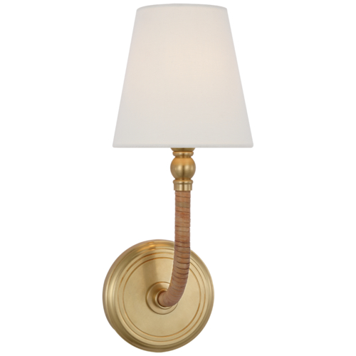 Basden Wall Sconce in Brass & Rattan by Visual Comfort Signature
