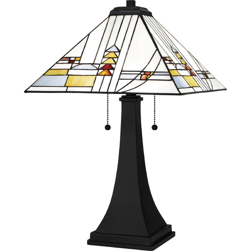 Tiffany Matte Black Table Lamp by Quoizel Lighting