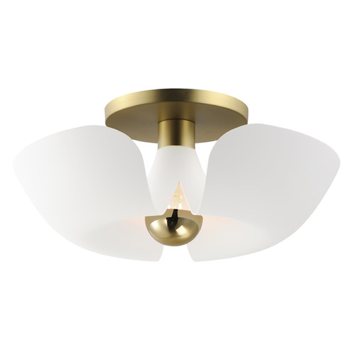 Maxim Lighting Poppy White & Satin Brass LED Flush Mount by Maxim Lighting 11399WTSBR