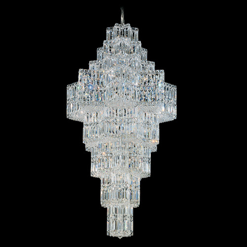 Schonbek Worldwide Lighting Equinoxe Polished Silver Crystal Chandelier